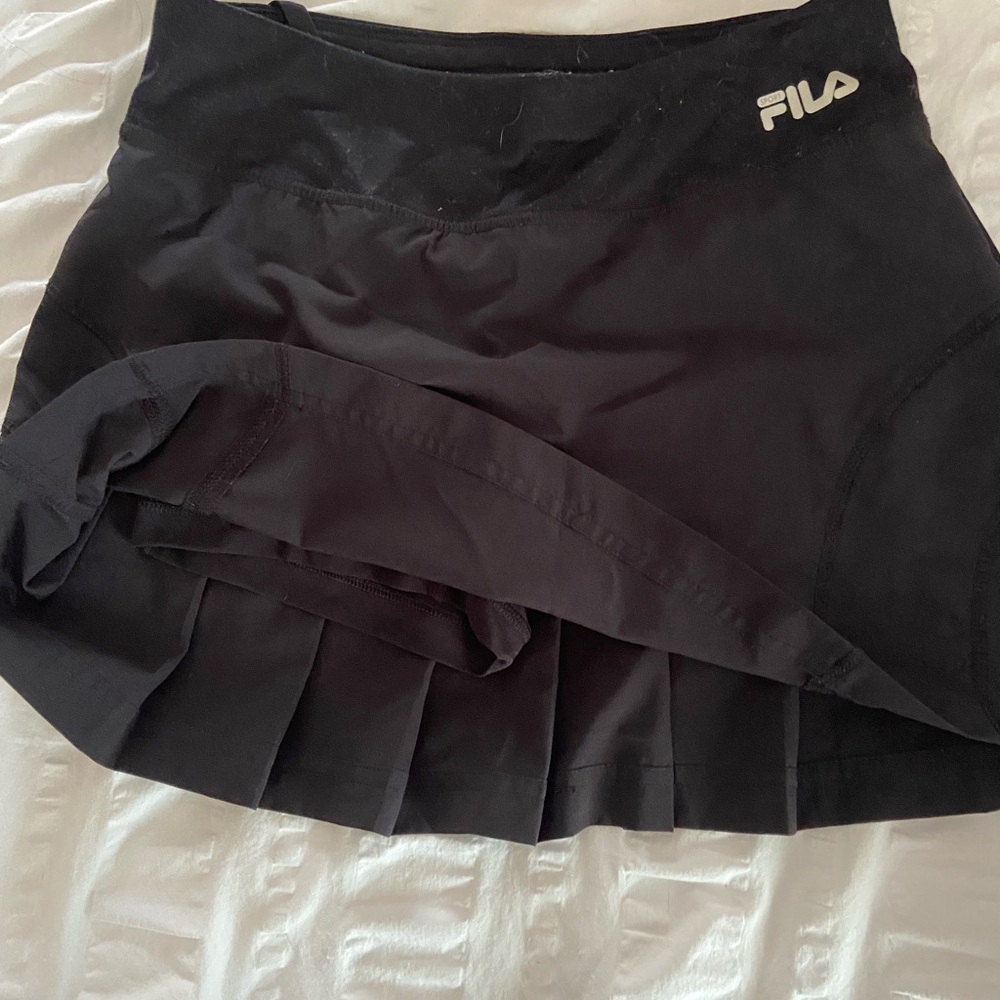 Black Fila skort with pleats in back